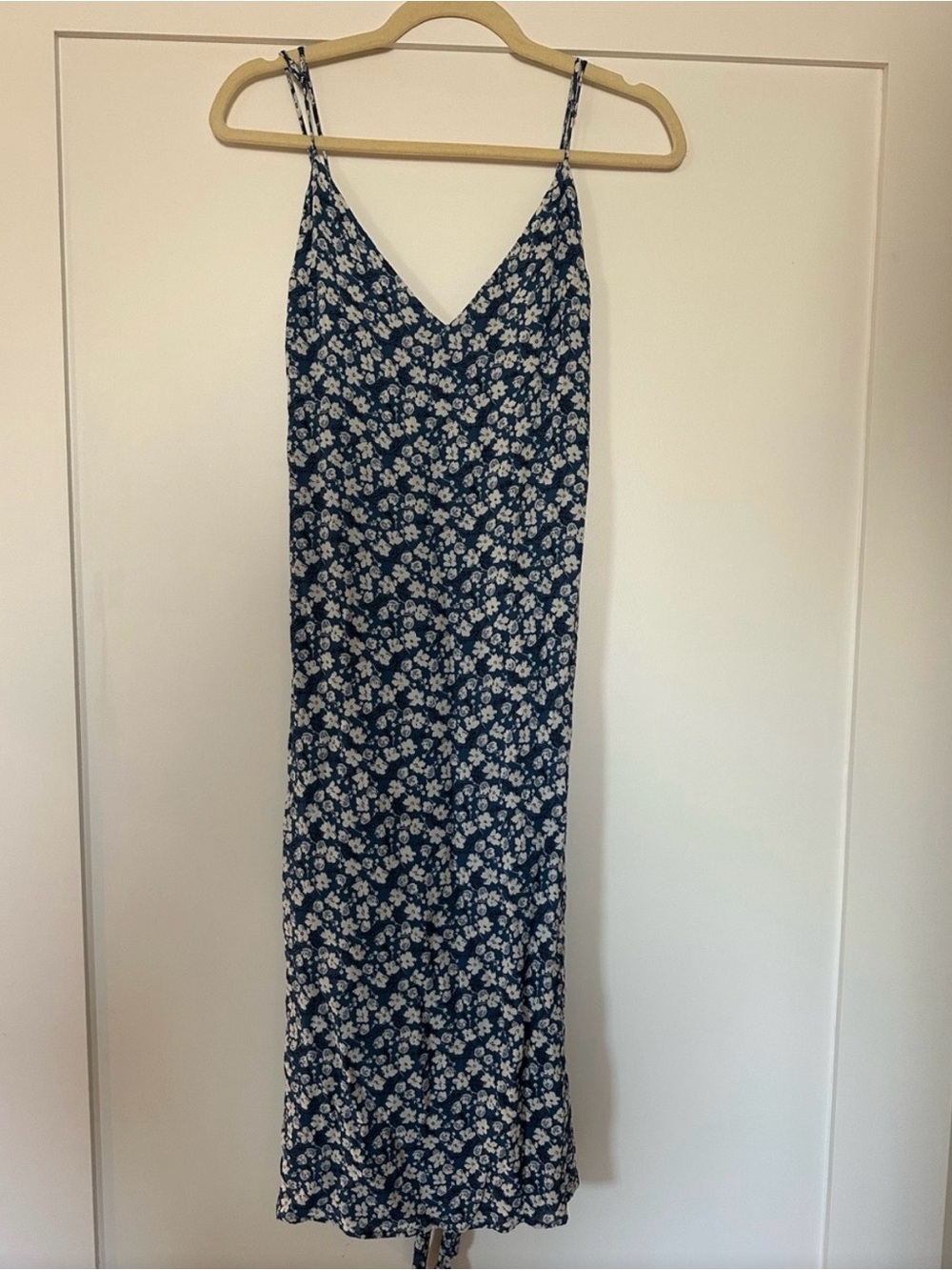 Reformation Navy Floral Slip Dress